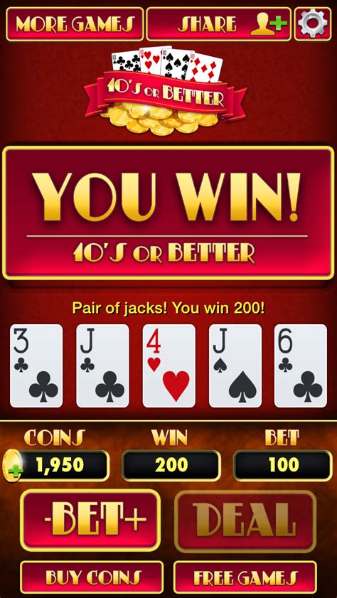 10s Or Better Video Poker Bodog