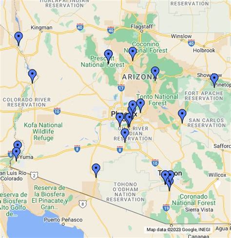 Arizona Casinos Mapa