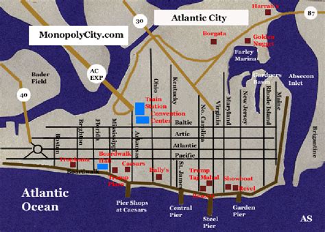 Atlantic City Nova Jersey Casino Mapa