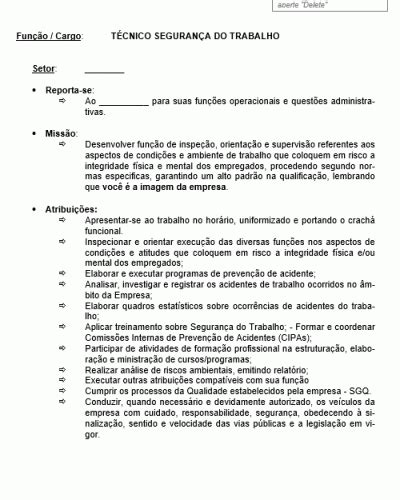 Casino Interno Do Pessoal De Seguranca Do Trabalho Descricao