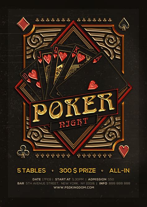 Poker Gratis Flyer Modelo Psd